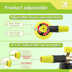 Foam Cannon, Wide Neck Snow Foam Lance with Replacement Adapter for Portland Husky and Ryobi Pressure Washer, Heavy Duty Power Washer Foam Blaster with 1/4 Inch Quick Connector, 5 Nozzle Tips