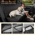 URPOWER Dog Car Seat Cover for Back Seat - Waterproof Non-Slip Car Seat Protector for Dogs Pet, Scratchproof Back Bench Seat Covers for Full-Size SUVs & Pickup Trucks, Black