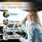 Car Seat Cushion, Ergonomic Memory Foam Car Cushion for Sciatica Pain Relief, Larger Driving Seat Pillow for Short Drivers on Long Drives - Butt Pillow for Truck, Office, Wheelchair - Black&Blue