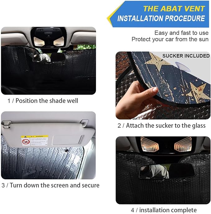 xigua Vintage Baseball Car Windshield Sunshade Foldable Front Window Sun Visor Protector for Car,SUV,Truck - Keep Vehicle Cool,55 x 27.6 Inch