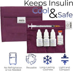 FRIO Cooling Wallet - Insulin Cooler for 45+ Hours of Stress Free On The Go - Burgundy Mini