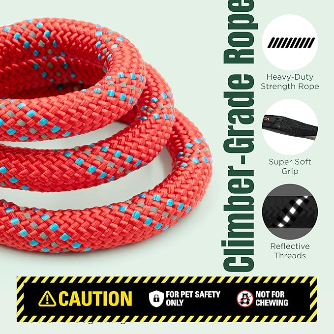 Dog Seat Belt for Car | Universal Pet Car Seatbelt with Reflective Climbing Rope, Aviation Aluminum Carabiner with 360° Swivel & Auto-Lock, Secure Safety Restraint (Canyon Red 360°)