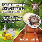 European Leather Care 4 oz Cream Leather Cleaner and Conditioner All Natural Leather Boots Leather Maintenance Cream Leather Conditioner Shoe Polish, Leather Couch, Furniture, Purses, Car, Saddle USA