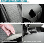 West Llama Linen Car Seat Covers-Breathable & Soft-Front Car Seat Protector Universal Fit 90% Cars,SUVs,Trucks,Diamond Pattern- 1Piece,Gray