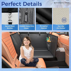 Back Seat Extender for Dogs, PU Leather Dog Car Seat Cover for Back Seat with Hard Bottom, 100% Waterproof, Scratch Proof and Anti Slip Dog Hammock for Cars and SUVs, Holds 400 lbs