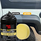 Paste Plastic - Deep Renewal for Faded Surfaces | User Friendly Trim Restorer | Long-Lasting UV Protection, Intense Black Finish | Non-Greasy Formula for Tires, Trim, Rubber & Outdoor Plastics