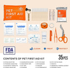 Dog First Aid Kit - Pet Emergency Kit - Water Resistant High Visibility Reflective First Aid Pouch Dog Camping Essentials for Hiking, Backpacking, Sports, Hunting