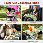 NCVI Car Seat Cooling Pad with Ice Packs, Car Seat Cooler & Stroller Cooling Mat for Baby Toddler Kids Pets, Insulated Summer Carseat Cover for Hot Weather Sun Protection