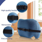 Lumbar Support Pillow for Office Chair, Car Lumbar Pillow Lower Back Pain Relief, Memory Foam Back Cushion with Adjustable Straps, Ergonomic Chair Back Pillow for Gaming Chair, Car, Bed (BLUE)