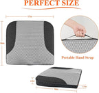 kingphenix Premium Car Seat Cushion, Memory Foam Driver Seat Cushion to Improve Driving View- Coccyx & Lower Back Pain Relief - Seat Cushion for Car, Truck, Office Chair (4D Mesh Gray & Black)