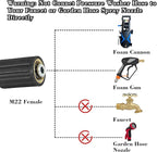 PWACCS Pressure Washer Hose for Power Washer – 3600 PSI High Pressure Replacement Hose – 1/4" x 25 FT Flexible Power Washing Extension Hose – Compatible with M22 Fittings