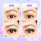 Lash Extension Kit DIY Lash Clusters Kit Eyelash Extensions Individual Lashes Extensions with (280Pcs, 50D, 0.07D 9-16mm)