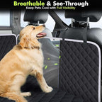 Meolsaek Car Seat Cover for Dogs, Non-Slip Dog Hammock for Car Back Seat, with Mesh Window Scratch Proof Nonslip Back Seat Protector for Trucks SUVs Most Cars (Black with Mesh)