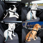 Cute Design 2-Pack Set Adjustable Pet Cat Dog Car Seat Belt, Adjustable Buckle Pet Car Harness Fabric Lanyard from 22 to 38 Inches Seatbelt Leash (Orange Passion Dog -Two Piece in one Set)