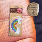 Cute and Funny Car Air Fresheners 4 Pack Scented With Premium Oils By Fresh Fresheners (Rainbow)
