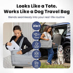 rubyloo Puffer Dog Travel Bag for Dog Moms – Doggy Diaper Bag with Pet Bowls & Food Storage or Everyday Puffy Tote – Doggy Mom Gifts for Women – Lightweight, Travel-Ready Gift for Pet Lovers - Grey
