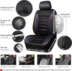 CAR PASS Comfortable 3D Foam Mesh Leather Car Seat Covers Front, Air Cool Mesh Breathable Front Seat Covers for Car, Universal for SUV Truck Sedan Automotive, Airbag Compatible,Black Purple