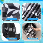 2 Pack Car Seat Towel Covers with Storage Bag 63 x 32 Inch Athletic Running Towel Seat Sweat Washable Non Slip Cover Gift for Car Outdoor Sport Activities (Black White Abstract)