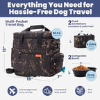 The Original Doggy Bag™ - Complete Dog Travel Bag for Supplies with 2 BPA-Free Travel Dog Bowls & 2 Pet Food Containers - Traveling Kit for Road Trips, Camping, Weekend Away or Doggy Gift: Camo
