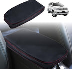Center Console Cover Compatible with Toyota RAV4 Accessories 2020-2025 and 2021-2025 RAV4 Prime, PU Leather Middle Console Lid Cover, Seat Protector Armrest Cushion Pad (Black with Red Stitches)