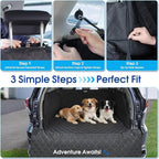 Dog Cargo Liner for Compact SUV - Heavy-Duty 900D Oxford Waterproof Pet Cargo Protector with 3-Sided Zippered All-Round Protection & TPU Suction Cups, Ideal for Dog Travel