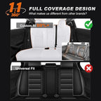 AOMSAZTO Car Seat Cover for Tesla Model 3 2017 2018 2019 2020 2021 2022 2023 - Full Set Customized White Seat Covers (with Armrest Cover)