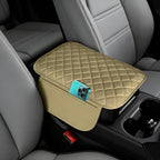 Upgraded Car Middle Center Console Cover,Microfiber Leather Car Armrest Cover Cushion with 2 Storage Bags,Universal Car Armrest Storage Box Car Interior Accessories for Most Vehicles (Beige)