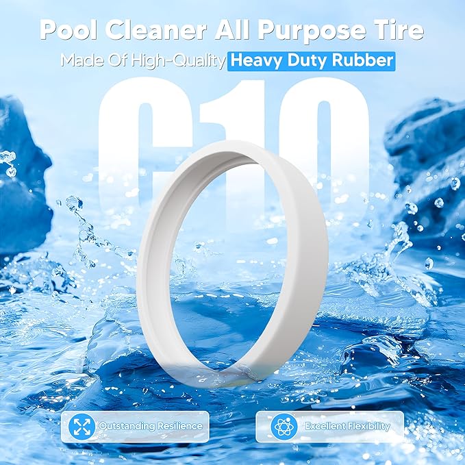 Funmit Pool Cleaner All Purpose Tire Replacement Part Compatible with Polaris 280 360 180 380 C10 C-10 Pack of 6