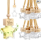 24 Pcs Employee Appreciation Gifts 8ml Car Diffuser Air Freshener Hanging Ornament Empty Glass Essential Oil Bottle Thank You Gift for Volunteer Administrative Professionals Staff Coworker Teacher