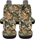 KEIAHUAN Car Seat Covers for Front and Rear Seat Full Set of 4 Pcs Hunting Camouflage Design Breathable Stretchable Front Saddle Blanket Rear Split Bench Protection Cover for SUV,Minivan,Trucks