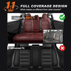 AOMSAZTO Car Seat Cover Fit for Tesla Model 3 2024 2025 (Not for Performance) - Full Set Customized Wine Red Seat Covers (with Armrest Cover)