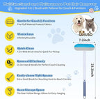 Pet Hair Remover for Furniture – 23.2Inch Reusable Dog & Cat Hair Removal Brush, Washable Lint Cleaner with Long Handle, 4-in-1 Pet Hair Remover for Couch, Carpet, Clothes & Bedding