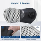 Lumbar Pillow, Memory Foam Lumbar Support Pillow for Office Chair and Car Seat, Ergonomic Streamline Back Pillow for Lower Back Pain Relief, Back Support Pillow for Sitting, Driving, Traveling