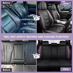 otoez Leather Seat Covers for Car Full Set, 5 Seat Car Seat Cover, Waterproof Automotive Seat Covers, Universal Seat Protector for Most Cars SedensTrucks SUVs (Dark Purple)