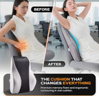Extra Dense Lumbar Pillow with Double Adjustable Straps - Ergonomic Lumbar Support Pillow for Office Chair, Car, Couch Firm Back Support for Lower Back & Spine Pain Relief Memory Foam Cushion