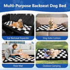 Thickened Dog Bed for Car Back Seat, Upgraded Bottom Non-Slip, Fits Hard Bottom car seat Cover for Dogs, Premium Mixed Color, Dog Car Seat Cover (Black-White)