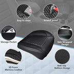CAR PASS 2 Pack Leather Bottom Car Seat Covers Front Seat Cushion Cover, Anti-Slip and Wrap Around The Bottom, Car Seat Protector Universal Fit for Most Cars, SUVs, and Trucks, 2Pcs Black