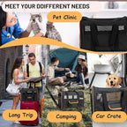 Pet Carrier for Small Pet, Cat Dog Carrier for Car Soft Sided Dog Rolling Crate Cat Travel Bag