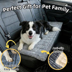 Dog Car Seat Cover, Pet Couch Covers for Car and Sofa, Non-Slip Backseat Pet Bed Mat, Machine Washable, Soft Plush Travel Seat Protector with Portable Storage Bag (Grey,23.6''×82'')
