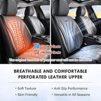 Coverado Car Seat Covers Front Seat, Waterproof Seat Cover, Leather Seat Cover for Cars, Automotive Seat Cover, Driver Car Seat Protector, Front Seat Cushion Universal Fit for Most Cars (Black&Gray)