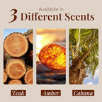 Car Air Freshener - Wood Air Freshener-Teak Amber Cabana Variety Scent Refill - Long Lasting Natural Car Fresheners - Clip Included