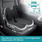 Trucker Seat Cushion, Car Seat Cushions with Lumbar Support Pillow, Ergonomic L-Shaped Orthopedic Memory Foam Pad for Long Driving Back Pain Sciatica Relief, Drivers Office Workers (Black+LGrey)