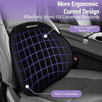Car Seat Cushion and Lumbar Support Headrest Pillow Mesh Cover Memory Foam Ergonomic Car Cushion Back Neck Support Pillow Sciatica & Back & Tailbone Pain Relief Pillow Black