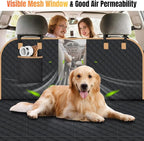Hard Bottom Dog Car Seat Cover for Back Seat, Holds 420lbs - Waterproof Sturdy Nonslip Hammock for Cars/Trucks/SUVs - Easy to Clean & Safe Backseat Extender for Large Dogs