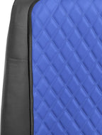FH Group Car Seat Cushion – Faux Leather Single Front Seat Cover with Front Pockets, Airbag Compatible, Universal Fit Car Seat Cushion for Driver or Passenger Seat, SUV, Truck, Sedan & Van – Blue