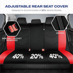 Skechers Memory Foam Seat Covers,Leather Car Seat Covers, Ultimate Comfort & Support Seat CoversFull Sets,Airbag Compatible, Automotive Universal Fit Most for SUVs, Vans, Sedans, Cars, Trucks,Red