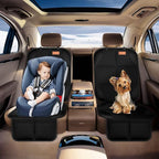 SMART ELF Car Seat Protector [1 Pack] Large Auto Protector for Child Seats with Thickest Padding and Non-Slip Backing Mesh Pockets for SUV, Sedan, Truck, Leather and Fabric - Black