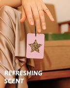 Trendy Leopard Car Air Freshener 4 Pcs, Preppy Pink Cheetah Print Star Lucky 8 Ball Hanging Air Freshener for Cars Closet Drawer Books, Cute Girly Car Accessories Mirror Decor for Women
