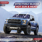 Autoamerics 1-Piece Windshield Sun Shade American Stars Flag USA Patriotic Design - Foldable Car Front Window Sunshade for Sedans SUV Truck - Blocks Max UV Rays and Keeps Your Vehicle Cool - Medium