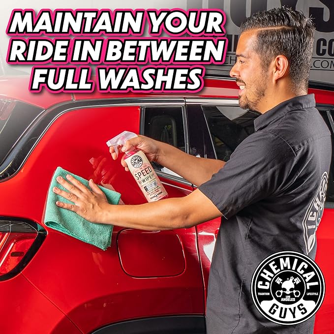 Chemical Guys Speed Wipe Quick Detailer - High Gloss, Streak-Free Shine, Detail Spray for Cars, Trucks, Motorcycles, RVs, and More, Safe on Paint, Glass, Wheels, and Trim, Cherry Scent, 16 fl oz